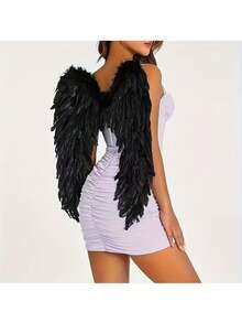 One Role-Playing Angel Wing Costume, With A Sexy Backless Decorative Design. Artificial Feather Wings Are Suitable For Festival And Party Props - Multicolor - View 8