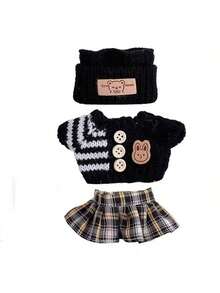 [Solo ropa] Conjunto de ropa intercambiable talla grande vendido de 17 CM, llavero colgante de muñeca de 1ra/2da/3ra generación para muñeca de peluche , conjunto de suéter de moda (muñeca y zapatos no incluidos) - Multicolor - Ver 6