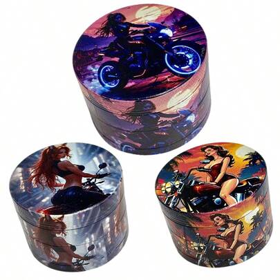 2.0inch Motorcycle Girl Spice Grinder, Durable Multi-Function Kitchen Grinding Tool Suitable For Crushing Herbs And Spices