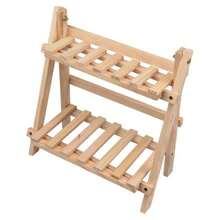 Estante de Madera de 2 Niveles para Plantas, macetas, Escalera, para Espacios pequeos, Salas de Estar, Balcones y Esquinas.