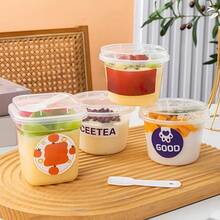 20pcs Transparent Party Cups With Lids And Spoons - Heavy Duty Polypropylene (PP) Square And Round Dessert Bowls, Suitable For Birthday, Christmas, Easter, Thanksgiving, Mother's Day - Leak-Proof, Dishwasher - Ideal For Ice Cubes, Cakes, Yogurt, Fruit Parfaits - Perfect For Parties, Picnics, Everyday Use - Multiple Colors Available (Green, Orange, Red, White, Brown, Blue, Pink, Yellow, Black), Mini Dessert Cups With Lids, Disposable Dessert Cups, Dessert Cups With Spoons - Transparent - View 1