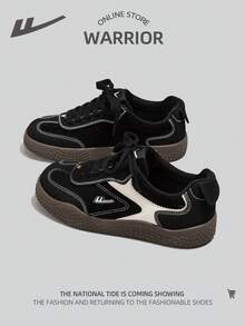 WARRIOR 1 Paar Damen Lässig Sneaker, vielseitig & atmungsaktive Leinenschuhe - Schwarz/Beige - Übersicht 2