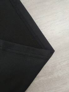 Christmas Hat & Wine Glass Snowflake Design Casual Party Loose Cute Elegant Round Neck Long Sleeve Top - Black - View 3