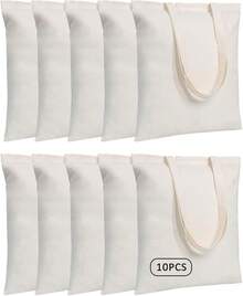 Paquetes de Bolsas Tote Bag De Manta Cruda 40 X 35 cm,100% Algodon, Bolsa reutilizable de tela y Ecológicas. Bolsas Tote Bag para pintar. - 10 - Ver 11