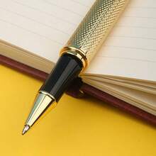 1 unidade de caneta esferográfica de metal com gravação galvanizada exclusiva - experiência de escrita suave para negócios/trabalho, excelente presente empresarial para profissionais/homens/mulheres, ideal para reuniões de escritório/presentes corporativos | Caneta de presente de metal premium