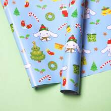 Sanrio 1 pieza Caja de regalo de Navidad de Sanrio, papel de embalaje con diseño de Meileti Kulomi Yugui Gou Katie Cat, papel de embalaje de regalo exquisito, papel couché grueso para embalaje de regalo universal, papel de embalaje de regalo con dibujos animados de animales lindos, embalaje de regalo de alta calidad