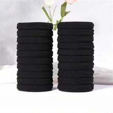 50pcs Black Simple Plain Color Elastic Hair Tie,50PCS Black Seamless Elastic Hair Bands For Women – Durable, High Stretch Solid Color Hair Ties | Enhance Style And Elegance For Parties, Birthdays, Vacation, Music Festivals, Halloween Or Sports Activities | Cute, Casual, And Versatile | Anti-Allergy, Non-Fading, Washable – 1PC Limit