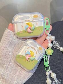 3D Windmill & Sunflower Pattern Protective Case Compatible With Apple Pro 2nd Gen, 3, Pro 1st/2nd Gen, Anti-Fall Soft Shell