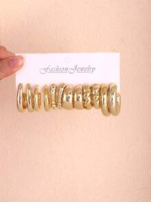 6-18 件，优雅，高端耳环套装，自然风格，时尚配饰