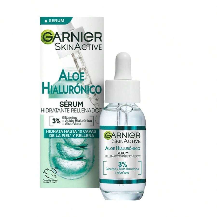 Garnier Skin Active sérum hidratante rellenador con aloe vera + ácido hialurónico + glicerina Aloe Hialurónico dosificador 30 ml ✅ Entrega de 1-3 días - 30 ml - Ver 1