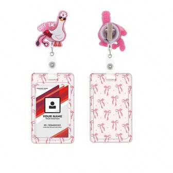 1pc (1 Badge Clip + 1 Card Holder) Unique Blue Butterfly Stethoscope ID Badge Reel With Retractable Badge Reel And Rotating Clip, Nurse/Healthcare Worker ID Badge Holder, Medical Assistant Accessory, Vertical ID Card Protector, Suitable For Female Nurses, Healthcare Workers, RN, LPN, Teachers, Office Supplies, Nurse's Day Gift