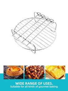 双层空气炸锅架和烤串套装，多功能炸篮和烧烤配件，兼容大多数空气炸锅，可用于烧烤、烘焙和微波炉加热，妈妈的礼物，厨房工具，炊具，厨房配件，家用厨房用品，双层烤架，烤串架，不锈钢厨房烧烤架