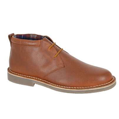 Roamers Mens Leather Desert Boots (Brown) - 100% Mixed - (DF4548)