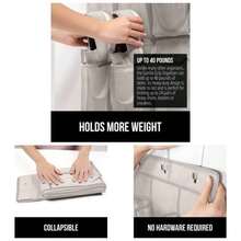 Breathable Mesh Large 24 Pocket Shoe Organizer, Holds to 40 Pounds, Sturdy Hooks, Space Saving, Over Door, Storage Rack Hangs on Closets Shoes, Sneakers or Home Accessories, Linen - Paquete de 1 + Lino - Ver 1