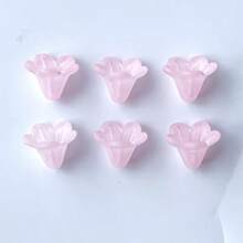 50/100/150/200pcs 1x1.4cm 磨砂随机颜色混合喇叭花装饰珠 DIY 多功能配件 亚克力 DIY 材料工艺必需品耳环和手链必备（打孔，随机颜色混合） - 彩色 - 查看 4