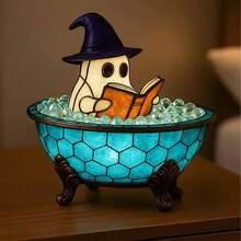 Ghost Bubble Bath Lamp, Halloween Ghost Night, Color - Changing Mood, Table, Shelf, Fireplace - Spooky Room Decor, Desk, Vintage Aesthetic Halloween Party 1PC - 1 pieza - Ver 3