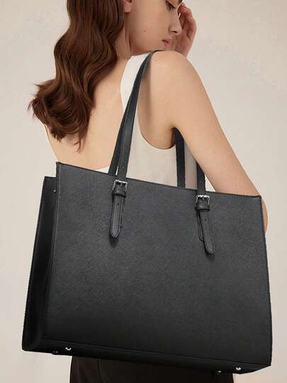 时尚女士手提包，采用优质防刮防水 PU 材料制成，3 隔层设计可满足不同需求，最大限度提高容量，配有 2 个内部插袋、2 个弹性侧袋、1 个拉链袋、2 个笔槽和 1 个外部后拉链袋