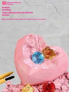 考古宝石 DIY 挖掘宝藏化石玩具，适合男孩和女孩的益智玩具，教育 STEM 玩具