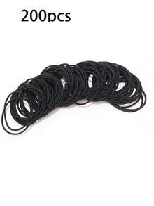 200/100/50/30/20 Pieces Black Hair Ties For Thick And Curly Hair Ponytail Holders Hair Elastic Suitable For Daily Life Hair, Tie Hair, Christmas Make-Up, Bride Make-Up, Outdoor Hair, Shower And Elastic Band Hair Rubber Bands Hair Rope ,Party ,Home,Skincare Accessories