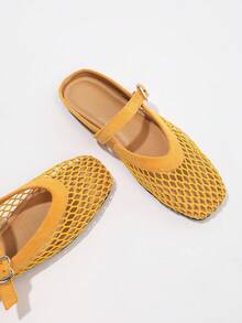 Nowe, wygodne, wsuwane sandały damskie z miękką podeszwą i siateczką, oddychające, zakryte palce, letnie kapcie na zewnątrz