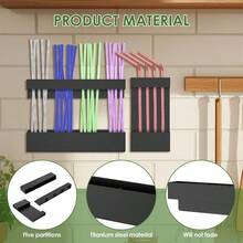 2 soportes magnéticos para pajitas para puerta de gabinete organizador de pajitas de gabinete contenedor de almacenamiento con adhesivo magnético de doble cara dispensador de pajitas reutilizables - A - Ver 4