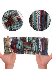 1 szt. Kolorowa, dzianinowa, skręcana opaska na głowę w stylu vintage, gruba, ciepła, zimowa chusta na głowę, modna obręcz do włosów, uniwersalna opaska na głowę, odpowiednia na jesień/zimę, Dzień Matki, powrót do szkoły, Święto Dziękczynienia, Walentynki, prezenty noworoczne, ciepłe opaski do włosów, damskie bandany, zimowe akcesoria do włosów