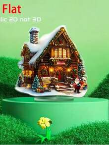 2D Acryl flache Boho Stil Lebkuchenhaus Deko - Feiertags Heim- & Bürodekoration, Multifunktional, mit Ständer Weihnachtsdekoration Zuhause Weihnachtsgeschenke Weihnachtsdeko