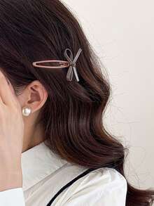 6/2pcs/Set Glitter Gold Powder Bow BB Hair Clips, Satin Bows Covered In Fine Glitter Gold Powder, Colorful Water Drop BB Clips, High Color Saturation, Vibrant And Brightening - Suitable For Women And Girls, Whether Fresh Outfits Or Mature Looks, You Can Find The Perfect Match, Random Colors,Hair Slide - Multicolor - View 2