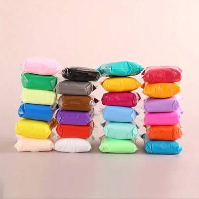 Set de 12/24/36 colores de arcilla para modelar de secado al aire, arcilla de goma de modelado mágica con herramientas, arcilla de modelado ultraligera de secado automático para niños y adultos, manualidades creativas (envío de color aleatorio)