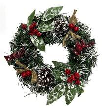 Christmas Decorations -14inch/12Inch/8inch Artificial Christmas Wreath For Front Door Xmas Wreath With Pine Needles Pine Cones Berry Bow Christmas Hanging Decors For Christmas Decor, Home Window Decor ,Wall Decor,Home Decor,(All Products Are Handmade And May Have Minor Imperfections)
