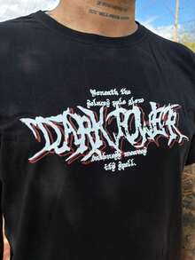 T-Shirt Men's Punk Streetwear Shirt 100% Cotton - Negro - Ver 7