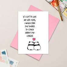 Cartão de aniversário romântico, cartão de Dia dos Namorados, cartão de esposa, cartão de marido, cartão de casal, parabéns, cartão de panda, aniversário, cartão de Natal, aniversário, obrigado, cartão "só porque sim"