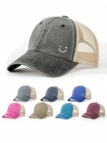 Boné de beisebol feminino com estampa cruzada bordada e lavagem, ajustável, para atividades ao ar livre, viagens de primavera/outono, praia, 1 peça - bordado - Ver 10