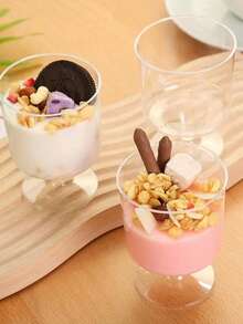 10~50PCS 2 Oz Or 5oz Mini Dessert Cups, Clear Glasses, Mini Ice Cream Cake Dessert Cups Puff Appetizer Cups Mousse Cups, Cake Molds For Parties, Weddings, Birthday Tasting Cups - Multicolor - View 3