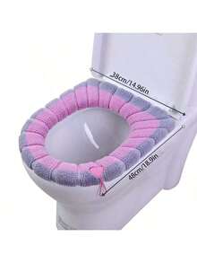 1/2/4pcs Reversible Washable Toilet Seat Cover, Universal Size - Warm All Seasons, Thickened For Winter Comfort, Removable Cover, Easy To Carry, Hand Wash Only, Suitable For Home And Dorm