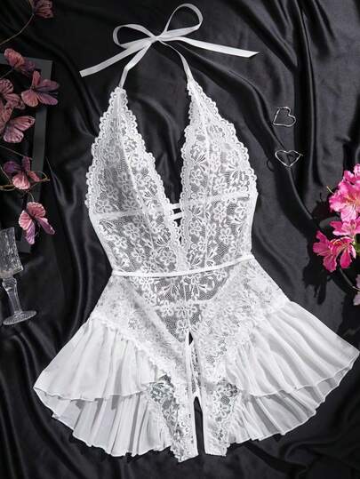 Ladies' Underwear Costumes,Sexy Kanten Uni One Piece Dress, Hot Sleeping Dress Women, Pattern, Unique Charming Tight Short Skirt. Whether It's Festival, Or Romantic Occasion, It Brings Happy Night To Couples. Verleidelijke Women view 2