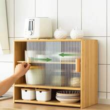 Countertop Storage Cabinet, Kitchen Countertop Condiment Storage Cabinet, Bowl And Plate Organizing And Storage, Kitchen Tableware Storage - 彩色 - 查看 3