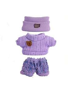 [Solo ropa] Conjunto de ropa intercambiable talla grande vendido de 17 CM, llavero colgante de muñeca de 1ra/2da/3ra generación para muñeca de peluche , conjunto de suéter de moda (muñeca y zapatos no incluidos) - Multicolor - Ver 15