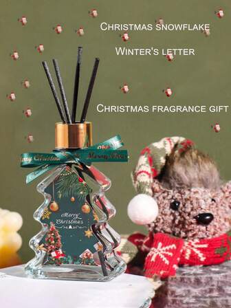 圣诞香氛精油礼盒，100毫升，无需明火，适用于家庭、办公室、卧室等场所，营造圣诞氛围，清新空气，持久留香，礼品装，1件装，家居装饰，圣诞装饰，房间装饰，圣诞礼物
