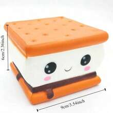 1 PC Squishy Chocolate Biscuit Cheese Bread Series PU Stress Relief Toy With Slow Rebound Effect Squishies Slow Rising Cream Scented Fidget Anti-Stress Toys Gift For Healing - Multicolor - View 3