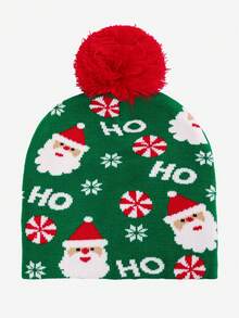 1pc Adult Christmas Pattern Knit Beanie Hat, Suitable For Daily Wear, Windproof And Warm, Ideal For Christmas Themed Outfits, Great Christmas Gift