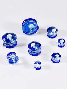 1PC Nút tai hình sứa thủy tinh loe đôi, dụng cụ đo đường hầm tai, dụng cụ mở rộng tai bằng thủy tinh, trang sức xỏ khuyên cơ thể - Như thể hiện trong hình ảnh - Xem 6