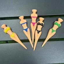 5-Piece Bikini-Shaped Golf Tee Sets Are Virtually Unbreakable, Made Of Plastic Material, And Make Excellent Golf Gifts For Both Men And Women. They Are Also A Creative Choice For Bachelor Parties, Designed Specifically For Golf Enthusiasts.