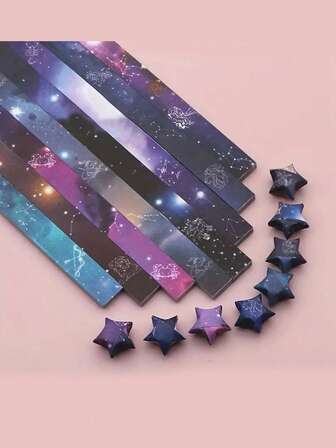 Gradient Color Lucky Star Origami, Double-Sided Cartoon Origami Paper