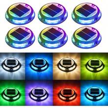 2/4/6 Packs Aluminum Alloy Driveway Lights Solar Powered, 8 Colors And 4 Modes Multicolor Dock & Deck Lights Outdoor Waterproof Solar Light, Garden Light, Solar Path Lights; Driveway Markers, Solar-Powered Pathway Lighting For Stairs, Walkways & Driveways, Deck Lighting, For Step Sidewalk Stair Garden Pathway - Multicolor - 查看 15