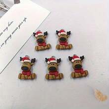 3/5/10/20pcs Christmas Deer Shaped Pendants - Resin Animal Charms, Suitable For DIY Jewelry Making, Perfect For Earrings, Keychains And Bracelets