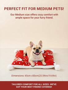 1 pieza Cama navideña festiva para perros | Colchoneta súper suave para mascotas para un sueño profundo | Cojín de invierno lavable para perros pequeños y grandes