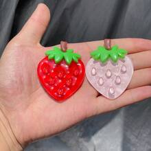 2 piezas/4 piezas Imán de nevera de fresa grande y lindo de resina, decoración estética kawaii para la cocina, la nevera, el escritorio de la oficina, la pizarra, el dormitorio y el casillero, un regalo divertido para amigos y amantes de la comida