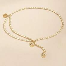 1pc Fashion Creative Rose Pendant Waist Chain, Versatile High-End Women's Apparel Accessory Metal Chain Waist Belt - Rose Waist Necklace - View 9
