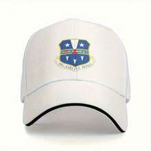 19th Airlift Wing Baseball Cap - Adjustable Snapback, Lightweight Polyester, Blue & White  Design With Shield Emblem, Perfect For Sports, Outdoor Activities & Casual Wear, Outdoor Cap| Military Cap| Adjustable Cap - 白色 - 查看 9